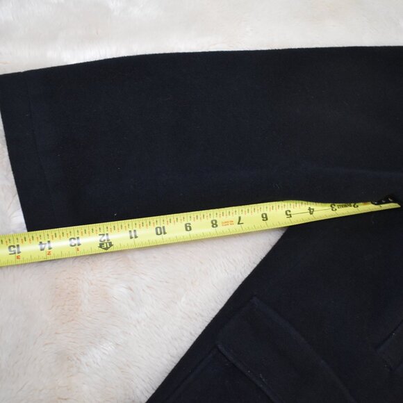 Vintage Calvin Klein Wool Hooded Long Coat Black Size 14 Medium Wool Blend - Picture 7 of 13